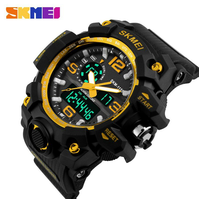 JAM TANGAN ANTI AIR SKMEI 1155 TERLARIS DUALTIME ANALOG FASHION