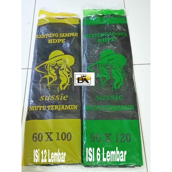 Plastik Sampah Ukuran 60x100 isi 12 lembar &amp; 90×120 isi 6 Lembar