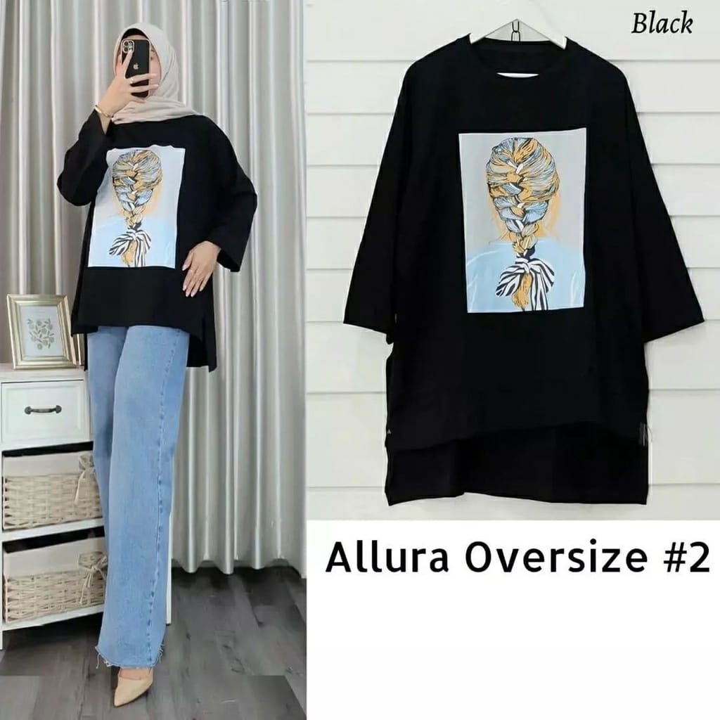 PCS BLOUSE ALLURA OVERSIZE FASHION PAKAIAN WANITA ATASAN ED BAHAN BABYTERRY