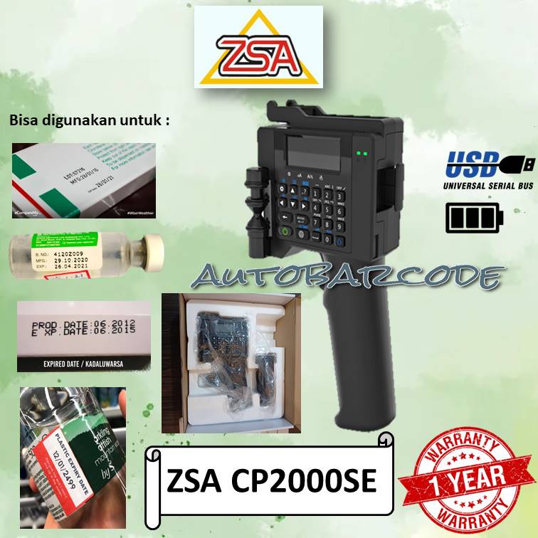 ZSA CP2000SE PRINTER PENCETAK TANGGAL KADALUWARSA EXPIRE DATA KEMASAN