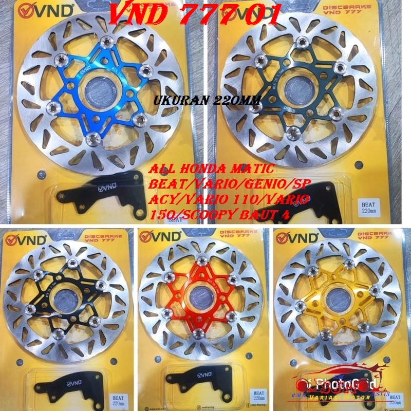 PIRINGAN DEPAN 220MM BEAT SCO0PY VARIO 110 VARIO 125 VARIO 150 VARIO 160CBS GENIO SPACY VND 777 FLOATING ANTI PANAS ALL HONDA MATIC