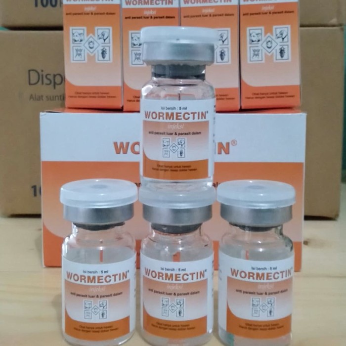 Wormectin 5 ml (obat suntik scabies/gatal-gatal anjing kucing kelinci.