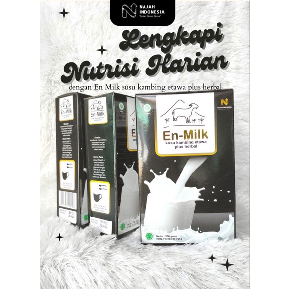 

EN-MILK SUSU KAMBING ETAWA PLUS HERBAL SUSU MENYEHATKAN AMAN UNTUK LAMBUNG