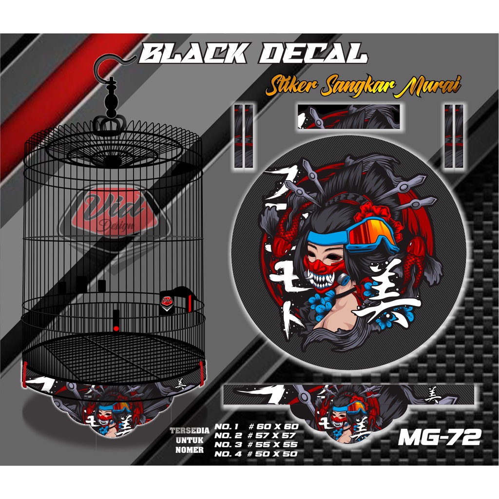 Stiker Sangkar Murai Decal Kandang Bulat Radja No 1 2 3 4
