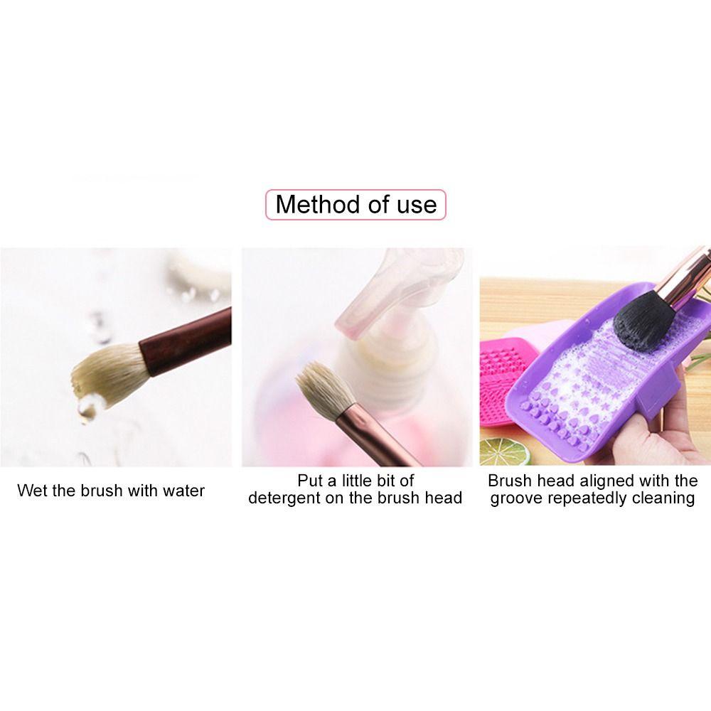 Preva Sikat Silikon Scrubber Brush Brush Makeup Lembut Sikat Palet Pembersih Genggam