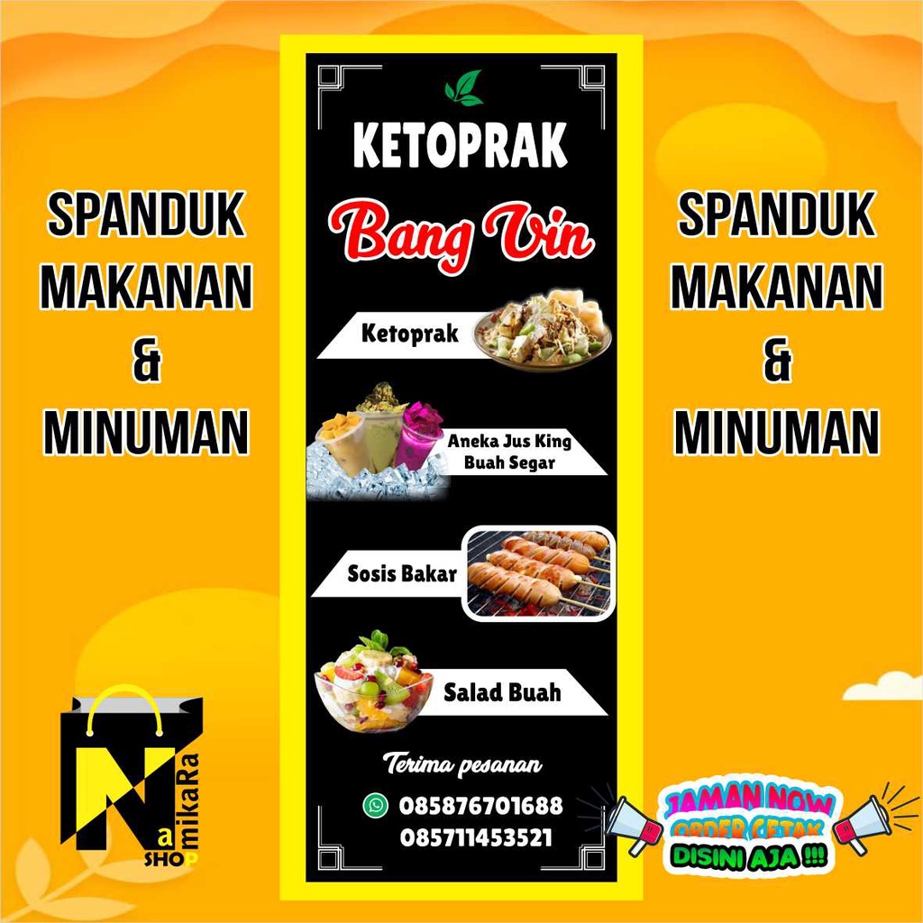 Spanduk banner backdrop Aneka Makanan Dan Minuman murah bisa custom / Banner Aneka Makanan Dan Minum