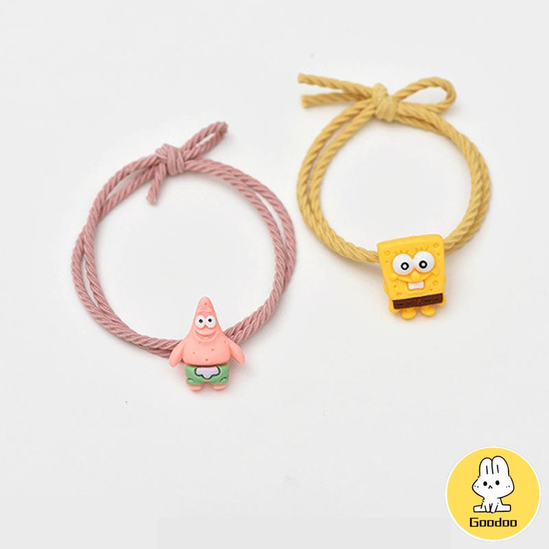 2 Pcs/set Lucu Kartun Magnet Menarik Pecinta Gelang Ikat Rambut Penggunaan Ganda Tali Rambut Hiasan Kepala Perhiasan - SD -Doo