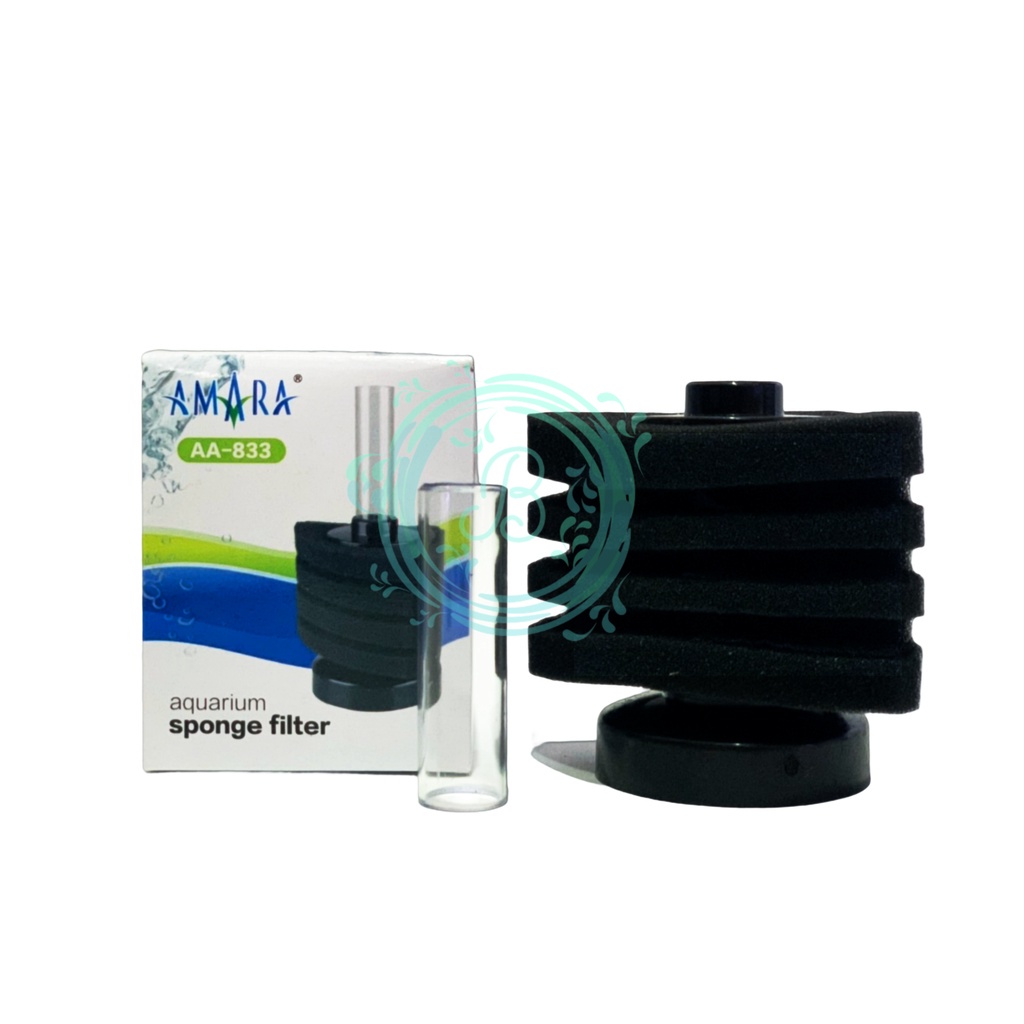 Amara Sponge Filter AA-833 Amara 833 Mini Corner Bio Foam Sponge Filter Busa Aquarium Aquascape