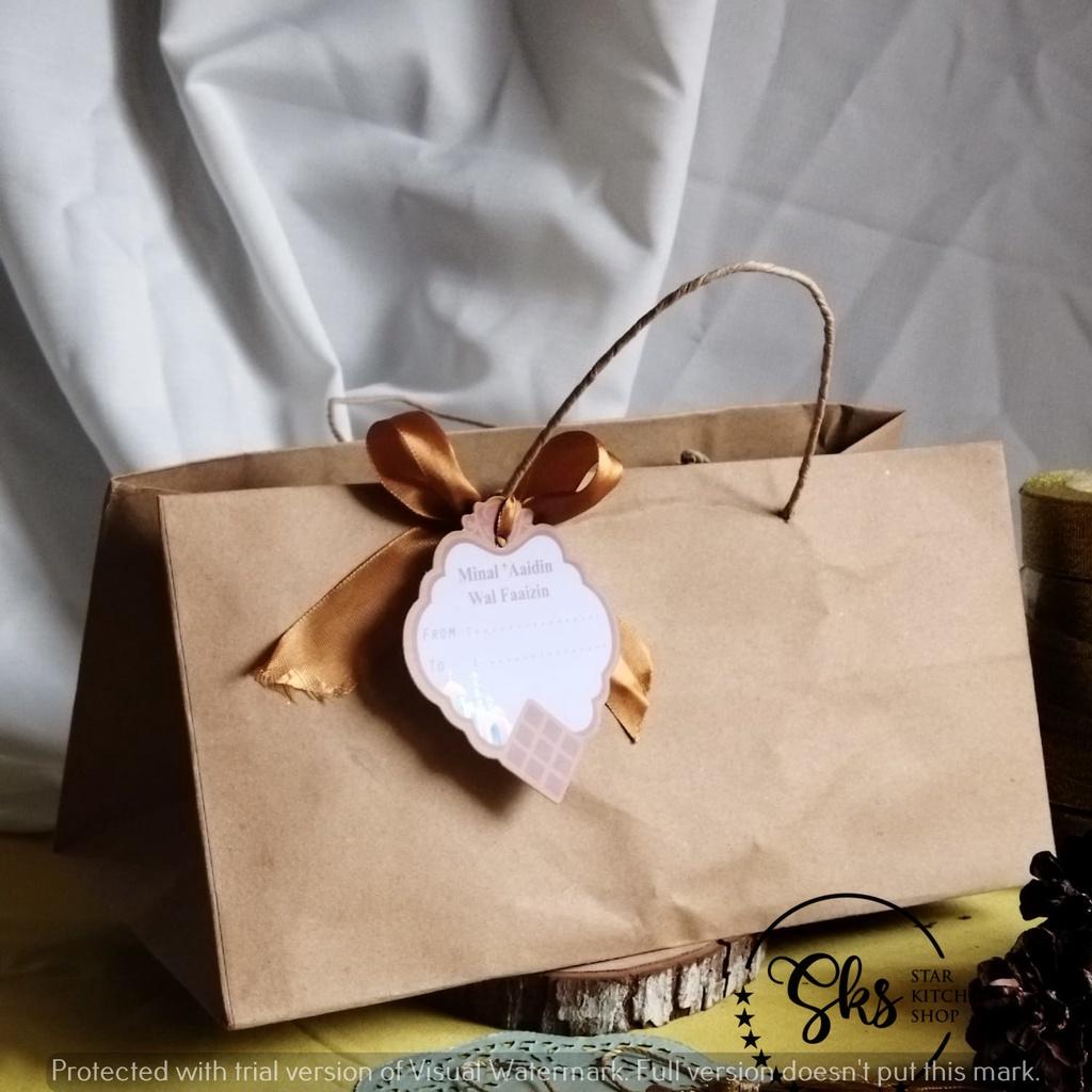 

New 5pcs(PB3) Tas Kertas 30x15x15 Paperbag Bronis Brownis Kue Kraft