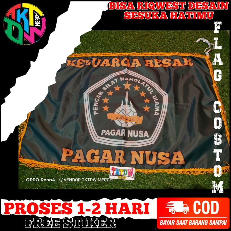 BENDERA PAGAR NUSA MURAH READY STOK BANYAK SIAP KIRIM ( PAGAR NUSA HIJAU RUMBAI )
