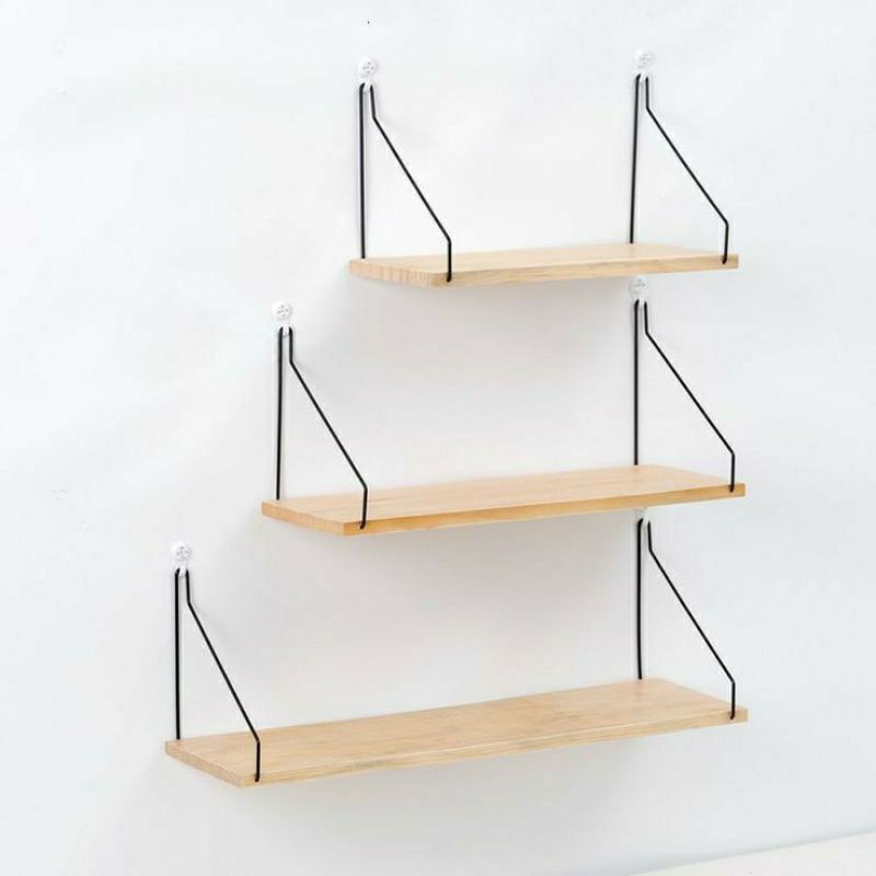 RAK DINDING HAMBALAN KAYU JATI BELANDA 40CM