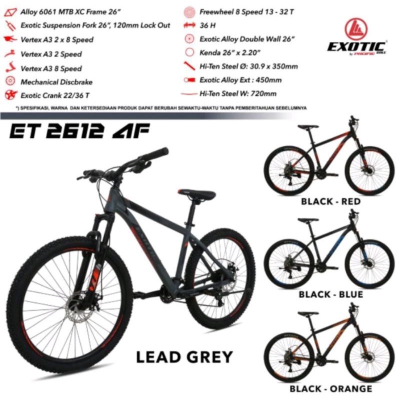 Sepeda Mtb 26 Pasific exotic aviator 2612 af