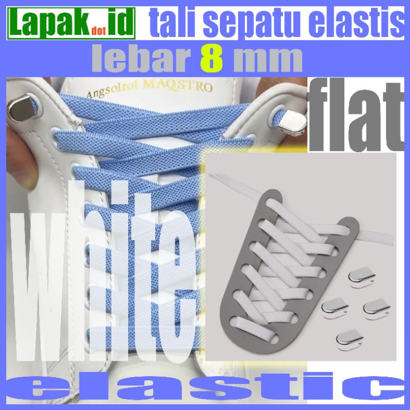 tali sepatu elastis flat lebar dengan metal lock