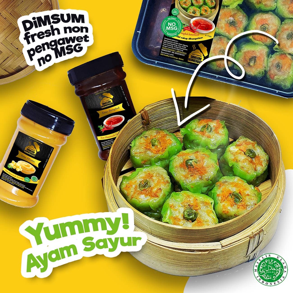 

Dimsum Ayam Sayur Kaya Serat Dimsum Homemade Enak Tanpa Pengawet & MSG Pelangi Frozenfood 350gr