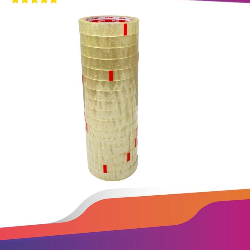 

Terlaris 1 PACK ISOLASI BENING 18MM X 72Y SAZANAMI LAKBAN BENING 18MM - 16 ROLL ..