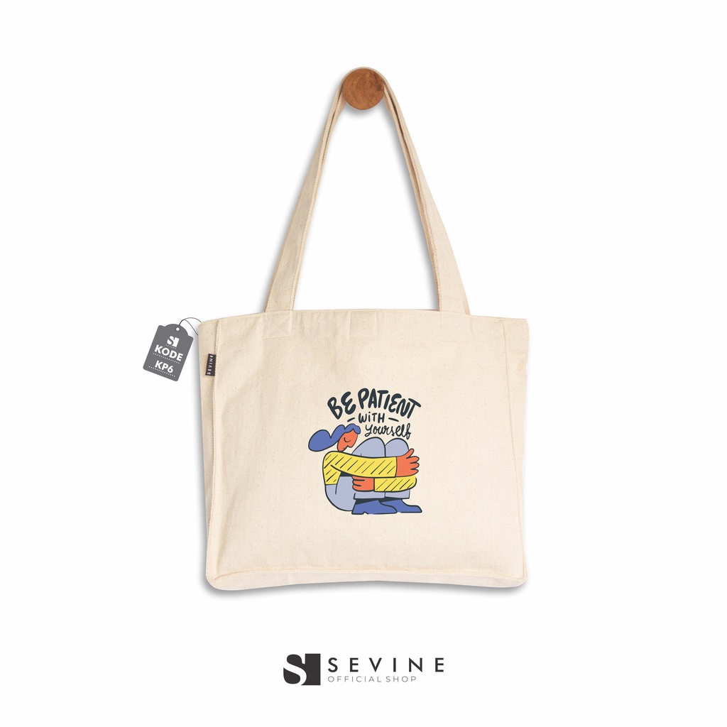 Sevine Totebag Kanvas Daisy Tas Wanita Tote Bag Dengan Kantong Laptop Kuliah Sekolah Kerja Quotes Aesthetic - KP