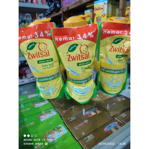 Zwitsal Baby Bath &amp; Hair 2in1 Kemasan 650ml Free Botol Lock &amp; Lock