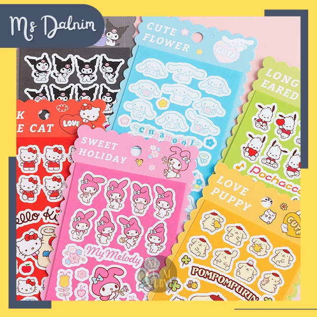 

Stiker Sanrio Karakter Hello Kitty My Melody Kuromi Cinnamoroll Pompompurin Pochacco / Deco Sticker PVC Dekorasi Casing HP Laser Kisscut Kartun Jepang Japanese Cartoons Kawaii Diary Planner Journal DIY Scrapbook ST18