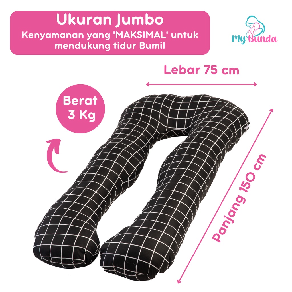 Bantal Bumil dan Menyusui untuk Kasur Ibu Hamil Jenis Bantal Hamil Jumbo Premium dengan Desain Bantal Ibu Hamil Tidur Jumbo yang Sangat Nyaman untuk Jadi Guling Ibu Hamil - Motif BB15