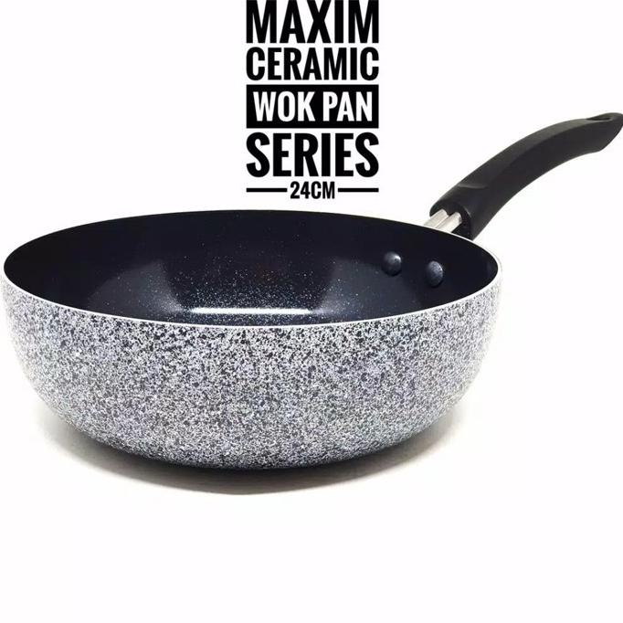 TERMURAH Maxim Neostone Deep Wok Marble Ceramic Wajan Penggorengan Anti Lengket /PERALATAN MASAK SET