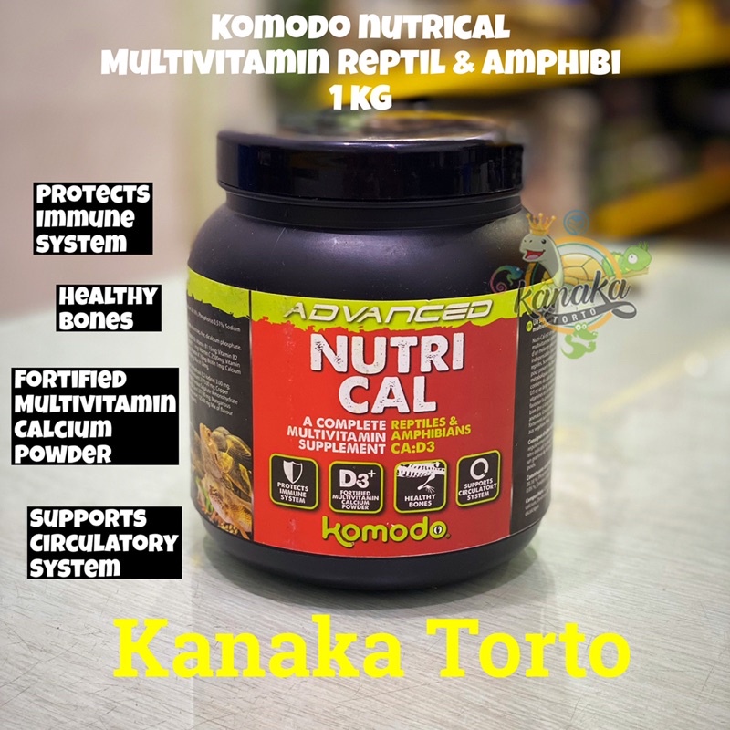 Komodo NutriCal 1 Kg Multivitamin Reptil Kadal Torto Sulcata Aldabra Pardalis Bearded Dragon Uromast