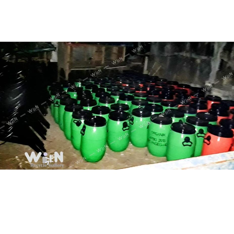 Grosiran--Tong Sampah Plastik + Tiang 30 ltr/tempat sampah cantik karakter/tong drum plastik/tong sa