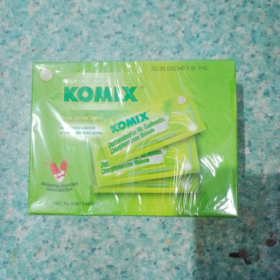 Sirup Obat Batuk KOMIX Rasa Jeruk Nipis - 1 box (30 sachet @ 7 ml)