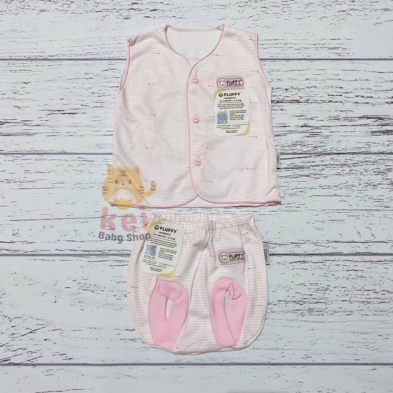 Baju Bayi Newborn Set Fluffy Kutung Neci SNI Pink - Set Baju Bayi Fluffy