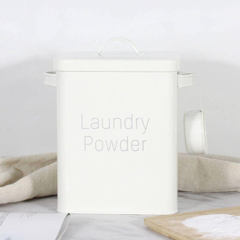 【 ELEGANT 】 Kotak Bubuk Cuci Ringan Kapasitas Besar Tin Box Removable Food Grain Rice Storage Tutup Kedap Udara Wadah Laundry Anti Karat