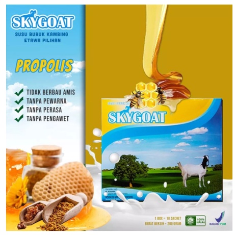Skygoat Susu Kambing Etawa Bubuk  Propolis Coklat Susu Bubuk Original