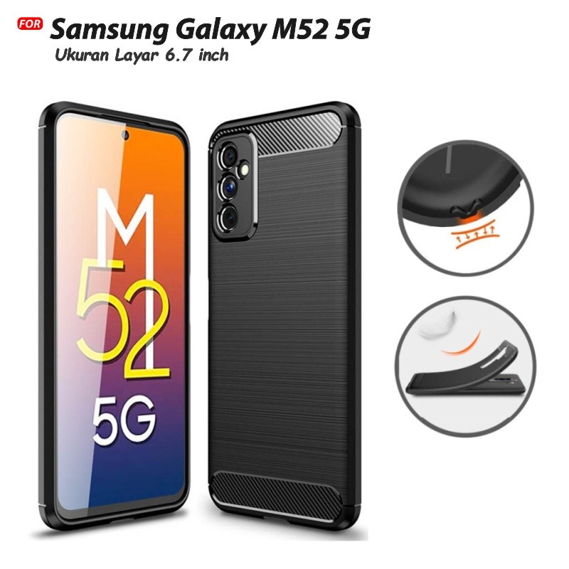 CASE SLIM FIT CARBON IPAKY SAMSUNG M52 SOFTCASE - GA