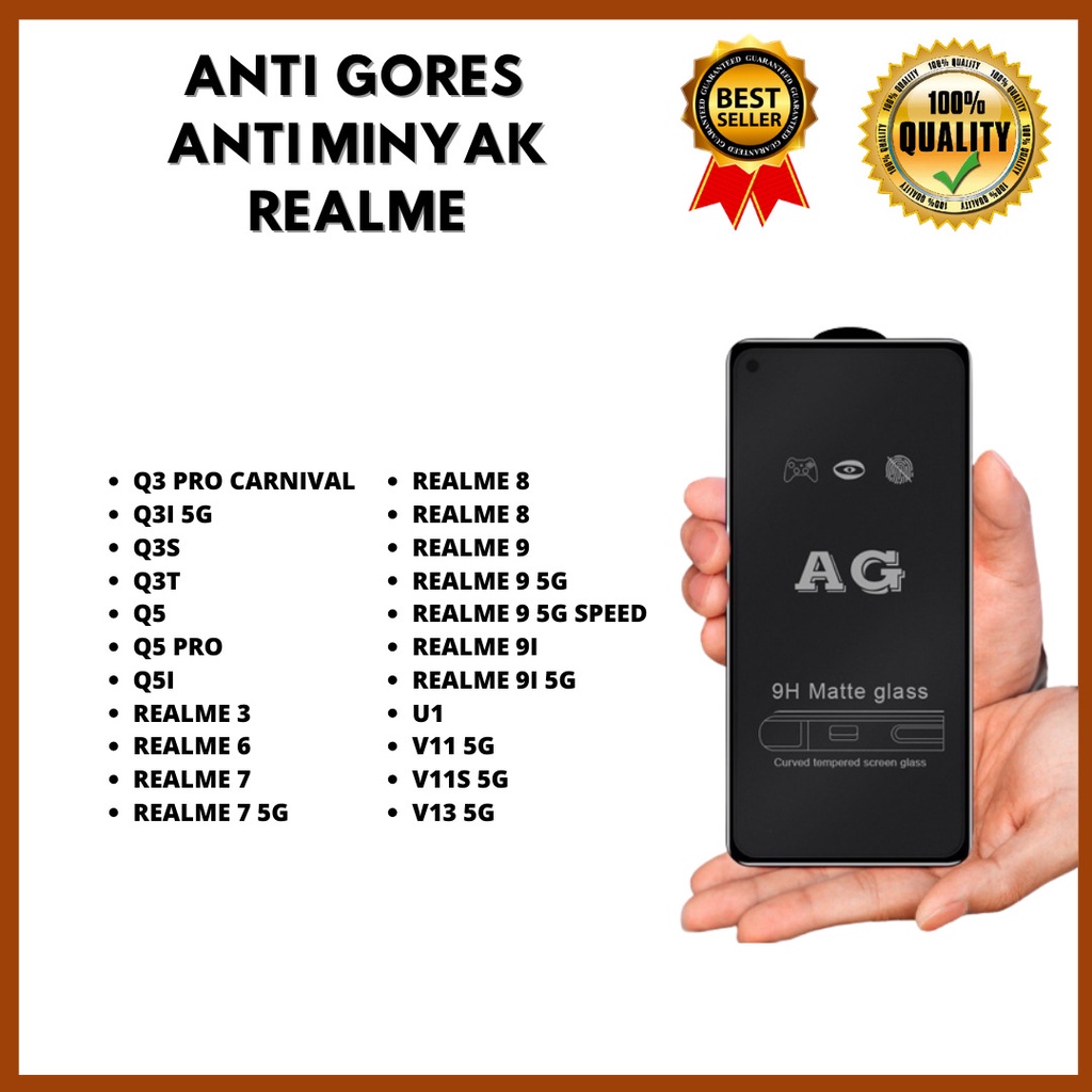 &lt; TEMPERED GLASS ANTI BLUE - ANTI RADIASI &gt; Q3 PRO CARNIVAL-Q3I 5G-Q3S-Q3T-Q5-Q5 PRO-Q5I-REALME 3-REALME 6-REALME 7-7 5G-REALME 8-REALME 9-9 5G-9 5G SPEED-REALME 9I-9I 5G-U1-V11 5G-V11S 5G-V13 5G (HOKKY ACC)