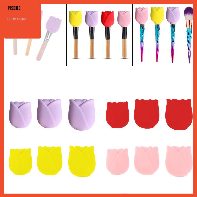 3pcs Cover Pelindung Brush Makeup Bahan Silikon Untuk Travel