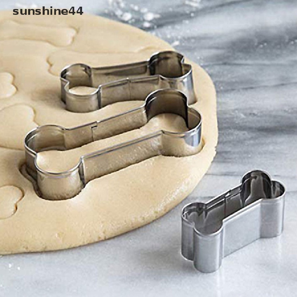 Sunshine 1pc Cetakan Cutter Bentuk Tulang Anjing 3D Untuk Kue / Biskuit