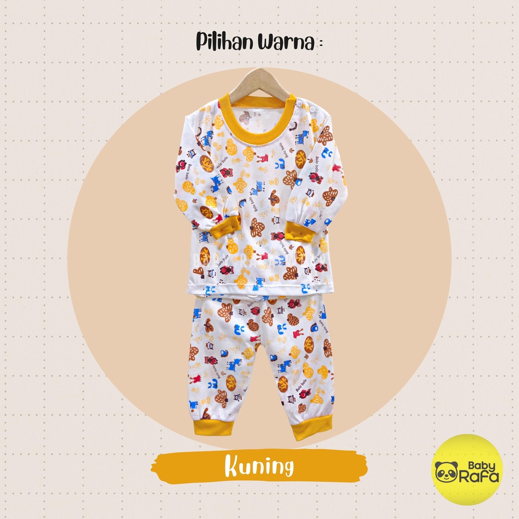 Setelan Piyama Baju Bayi Panjang 3 - 18 Bulan merk Bolo - Bolo SNI motif ANIMAL DAN POHON