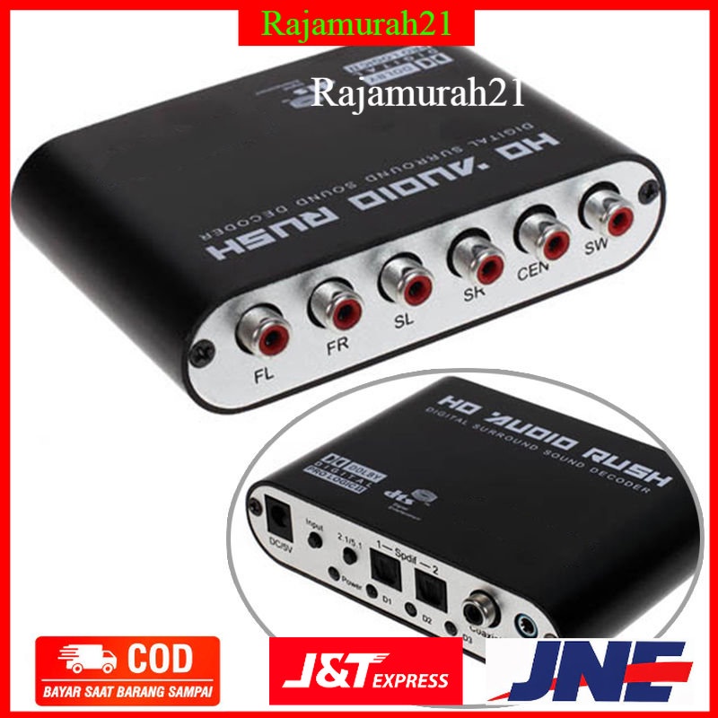 DTS / Dolby AC3 Decoder to Active Speaker 5.1 Converter - OMVA12BK