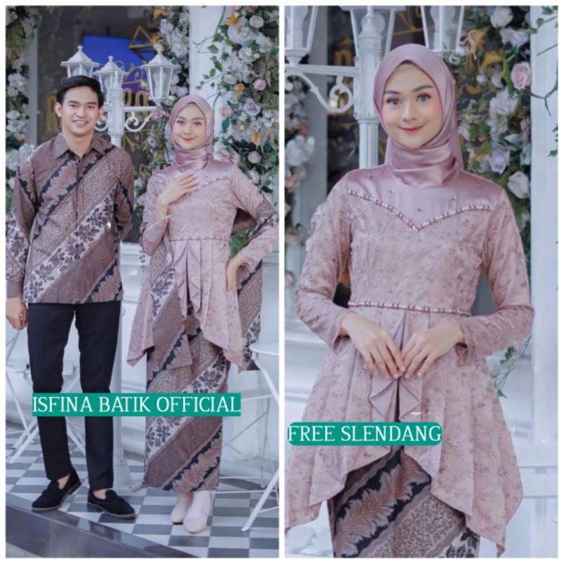 Couple Kebaya Modern Baju Wisuda Tunangan Lamaran Terbaru Baju Batik Brokat Couple laffeya