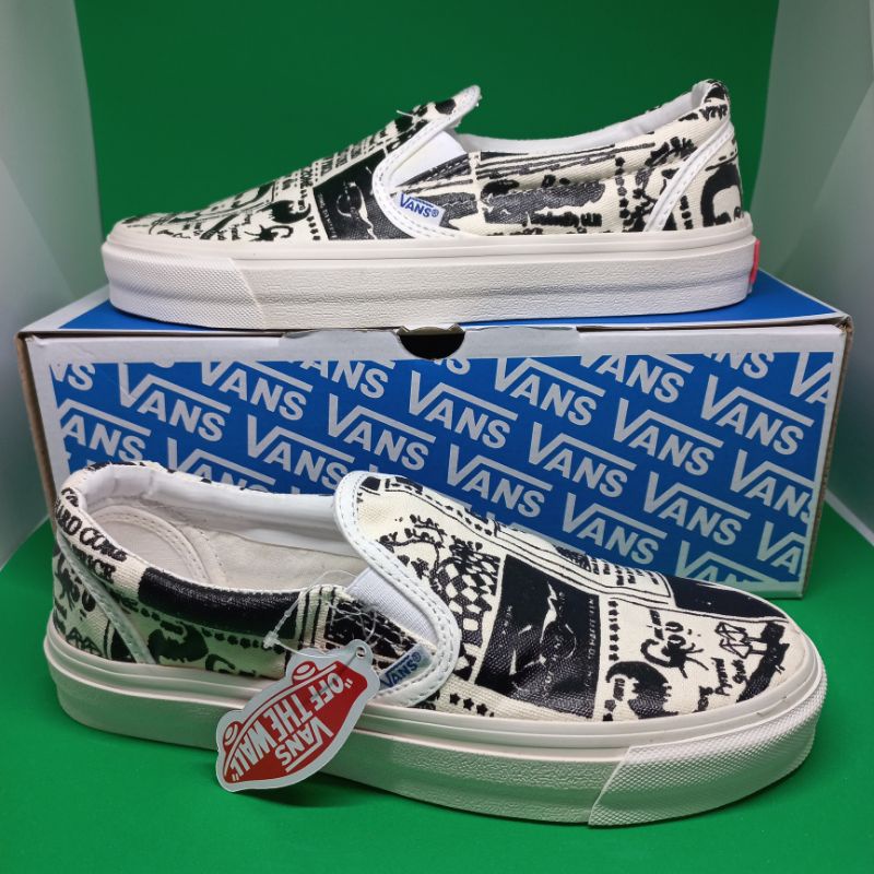 sepatu fashion vans slip on unisex pria dan wanita motif