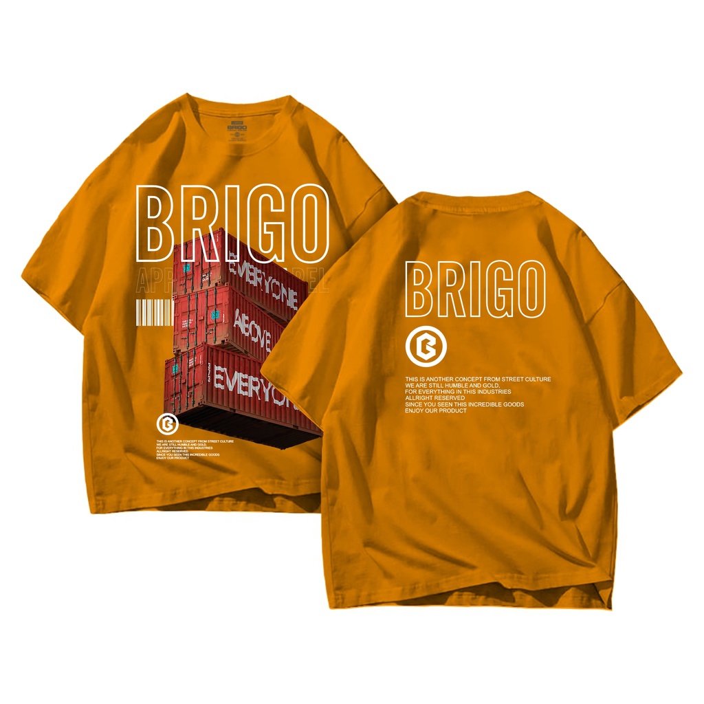 BRIGO Kaos Oversize Container Box II Kaos Oversize Print DTF II Kaos Jumbo Size Pria &amp; Wanita