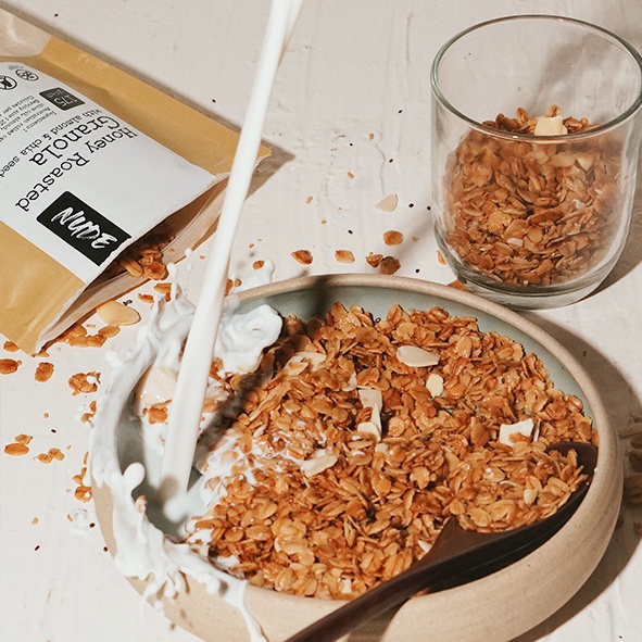 

[CO 1K] NUDE Honey Roasted Granola Diet & Low Calories - Mini Size Tester 8g Healthy Snack