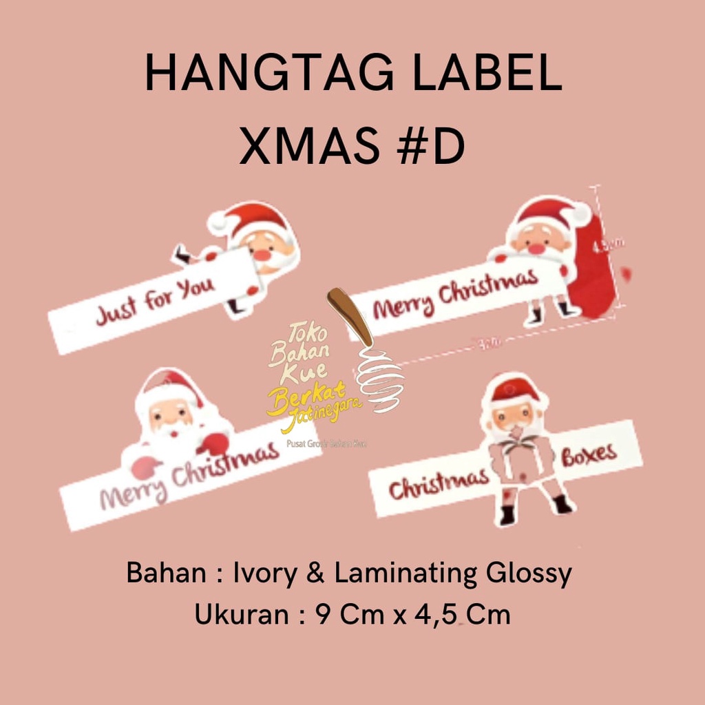 HANGTANG LABEL XMAS ISI 20 PCS / LABEL HANGTANG MERRY CHRISTMAS