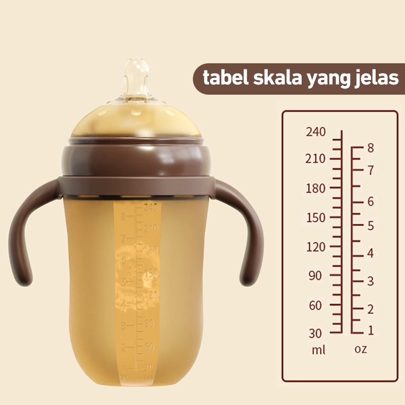 Olla botol bayi keselamatan bayi botol anti-kolik 150ml dot botol baru lahir nano botol silikon perak