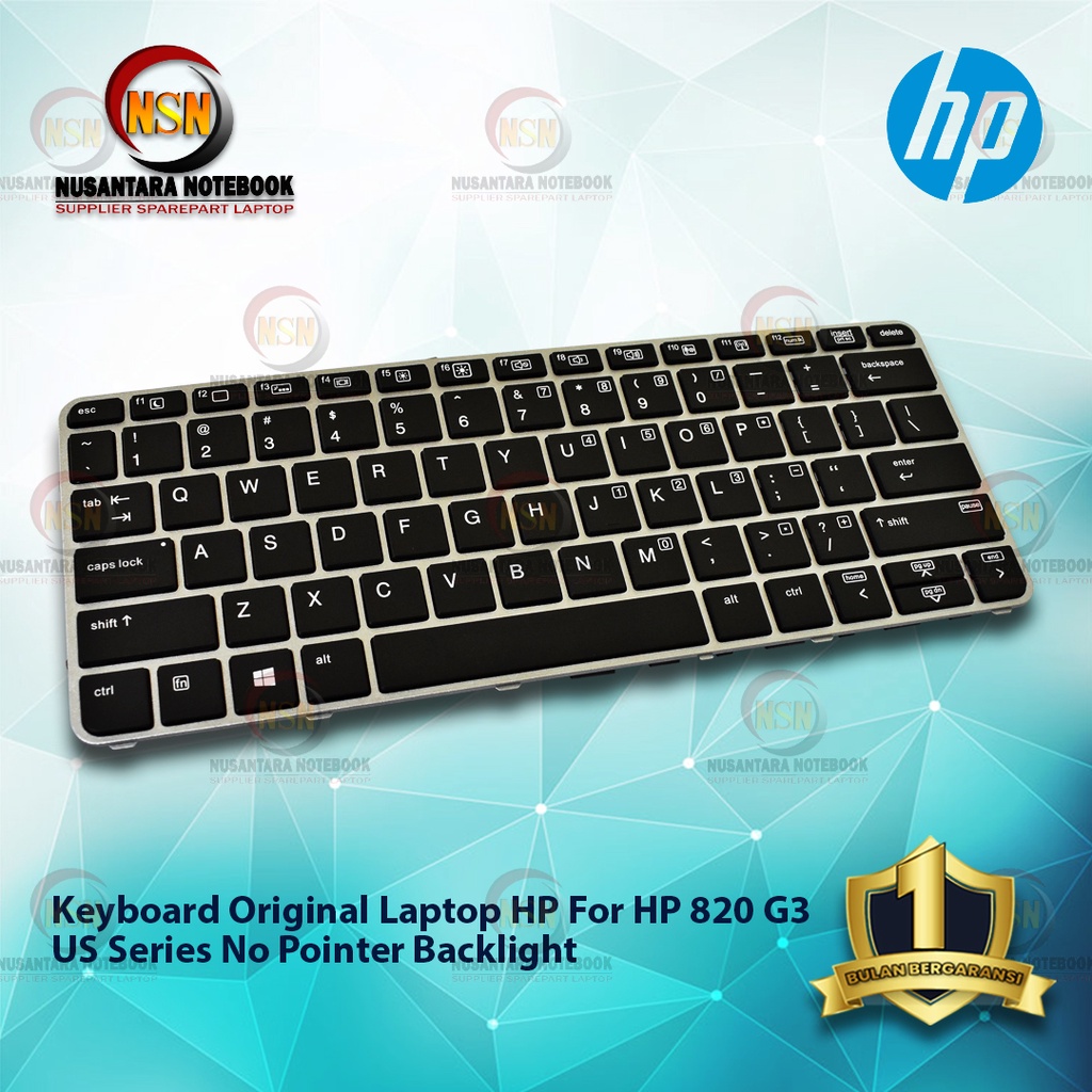 Keyboard Original Laptop HP For 820 G3 US Series No Pointer Backlight