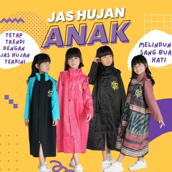 Jas Hujan Anak Twins19 Perempuan Laki Laki Motif Lucu - Raincoat Anak