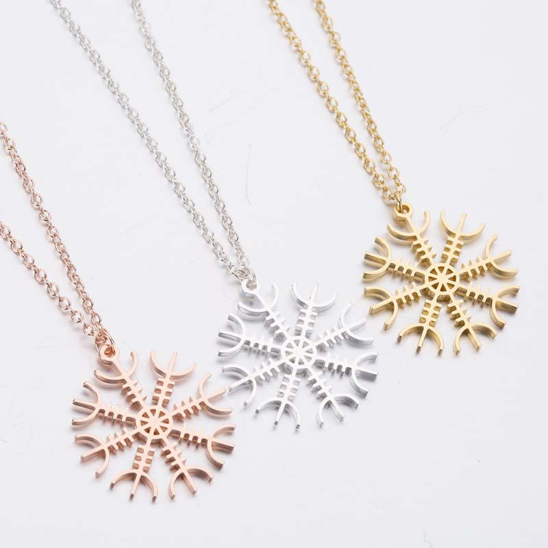 Kalung Rantai Dengan Liontin snowflake Gaya Eropa Untuk Wanita
