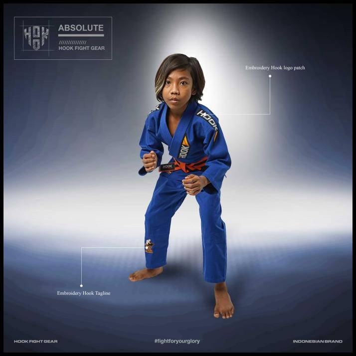 Gi Bjj Anak Hook Fight Gear, Gi Jiujitsu Anak, Bjj Gi Anak Hook