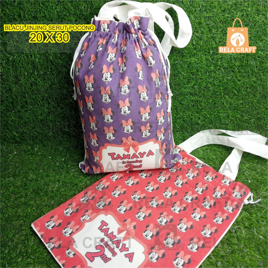 totebag murah/totebag ulang tabun/totebag custom/20X30 SERUT POCONG F4 1 SISI