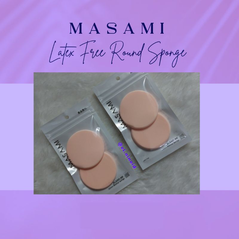 Masami Latex Free 55mm Round Sponge 2 Pcs/Spon Bedak Padat
