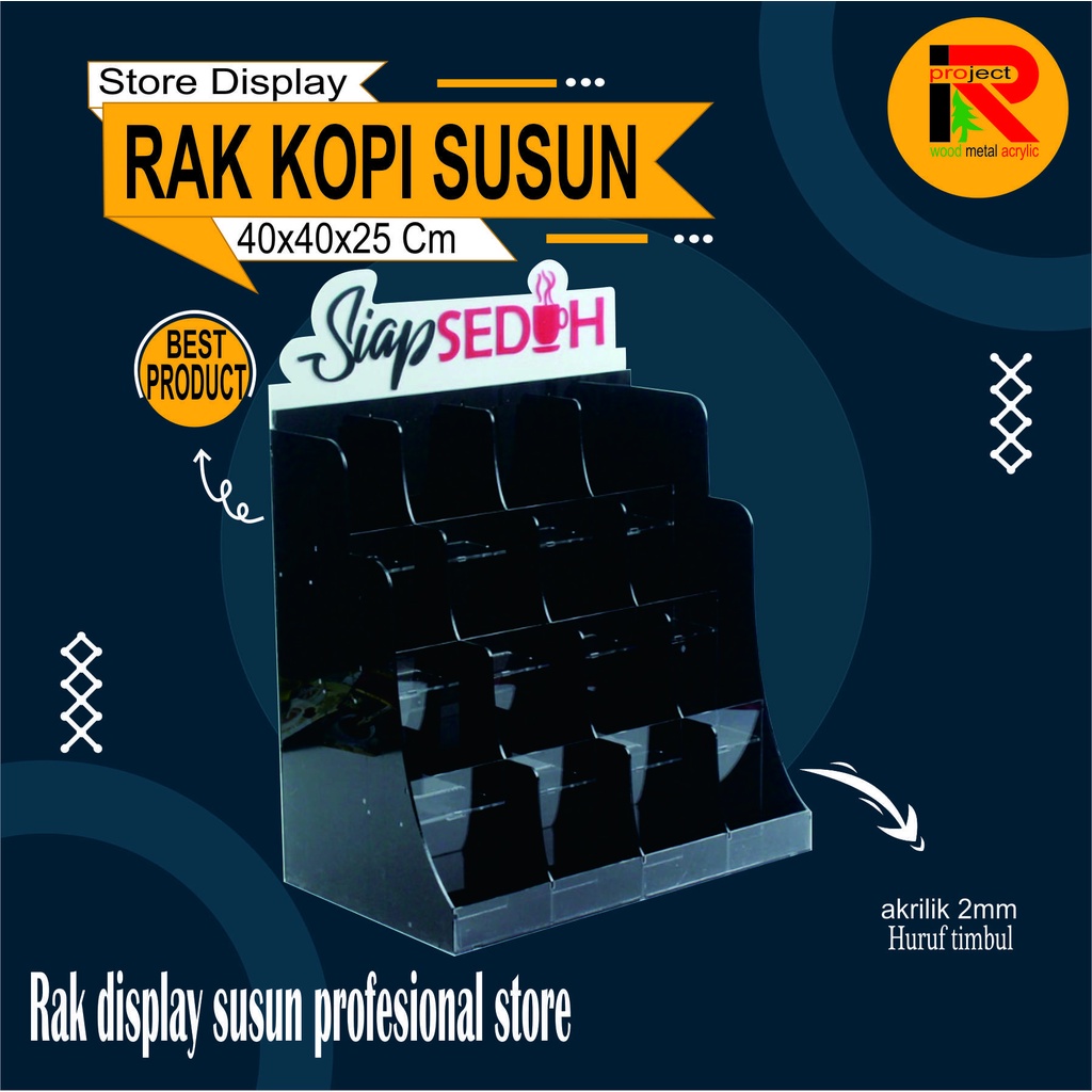 Jual Rak Akrilik Susun Display Minuman Instan Profesional Toko Shopee