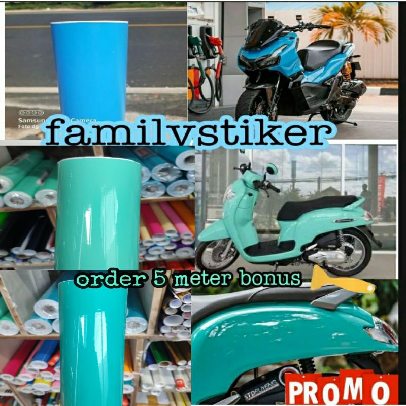 Sekotlet Hijau Tosca Doff/Glosy Skotlet Sticker Motor Mobil Otomotif